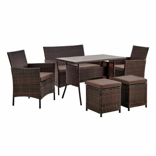 Плетёный комплект садовой мебели из искусственного ротанга Киото (Kioto) (цвет: шоколад)