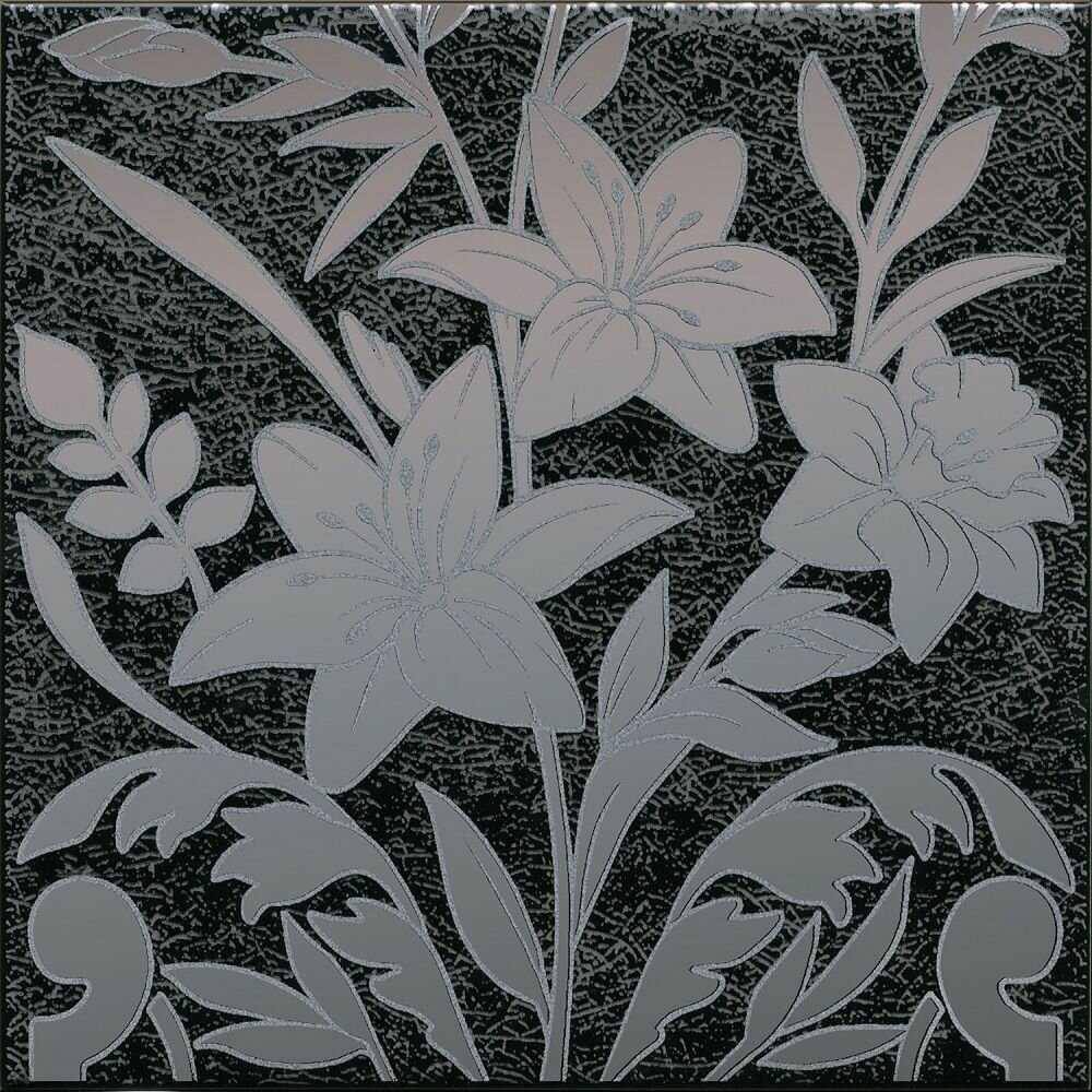 фото HGD/B567/5292 Барберино 3 чёрный глянцевый 20x20x0,69 керам. декор