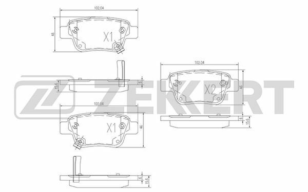 Колодки тормозные Toyota Avensis (T250) 03-08, Corolla Verso 04-09 задние Zekkert