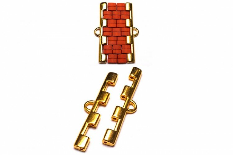 Концевик CYMBAL Soros IV для Half TILA 8х35х2мм петля 2мм отверстие 08мм цвет золото 24K Gold Plate 11-172 2шт