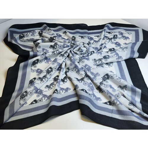 Платок , 100х100 см, коричневый, бежевый