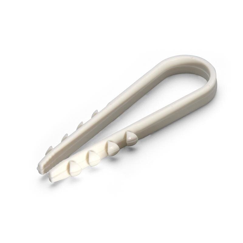 Дюбель-хомут КВТ ДХ 19 25 мм, белый, 100 шт, полиамид — фото 1