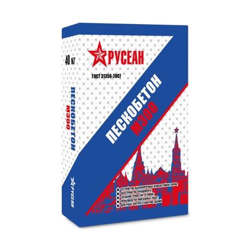 Пескобетон Русеан М-300 40 кг, 2 шт. пескобетон русеан м 300 40 кг 2 шт