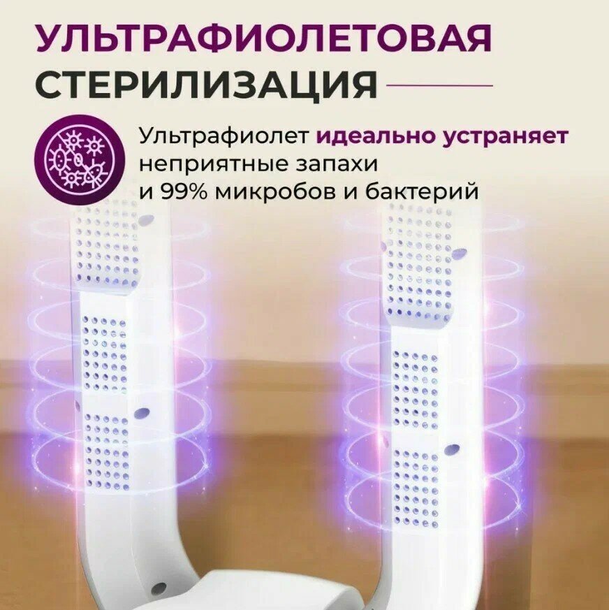 Ультрафиолетовая электрическая сушилка для обуви/ Сушилка фен SHOE DRYER / Обувной фен / Противогрибковая обработка обуви — фото 1
