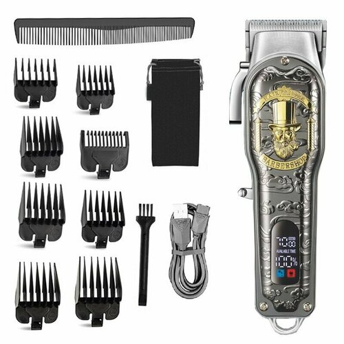 Профессиональная машинка для стрижка волос 666-63 электрическая машинка для стрижки волос Цифровой экран 8 насадок Аккумулятор 2000мАч 316400₽