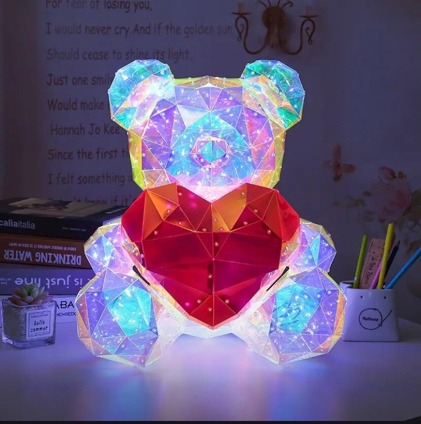 LED Медведь светящийся 25 см / медведь светящийся