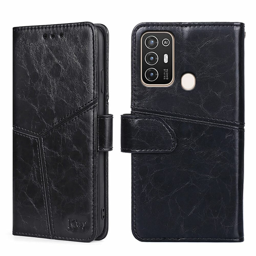 Чехол-книжка MyPads для
 ZTE Blade A52 / ЗТЕ Блэйд A52 (Черный)