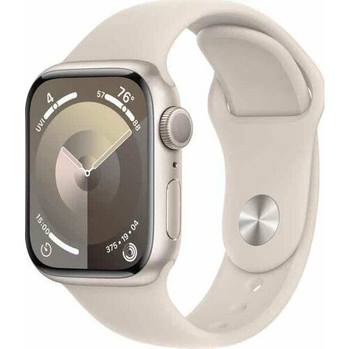 Умные часы Apple Watch Series 9 41mm Aluminium Case with Sport Band starlight размер SM 4300000₽