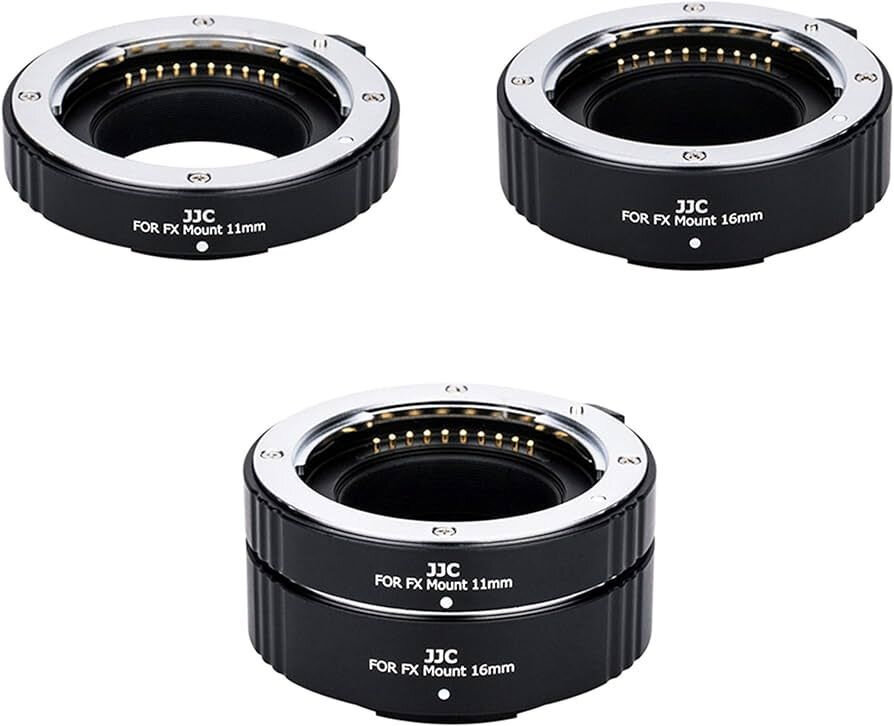 JJC AET-FXS II Auto Focus AF Macro Extension Tube Set 11mm & 16mm For Fujifilm X Mount