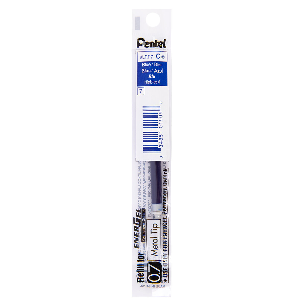 Стержень "Pentel" для ручек гелевых EnerGel Permanent BLP77 d 0.7 мм LRP7-CX, цвет чернил: синий