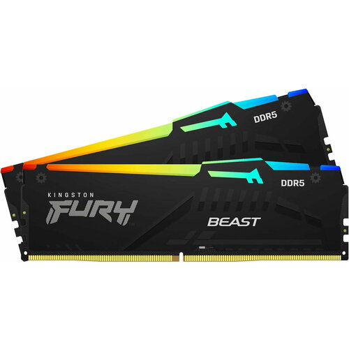Оперативная память для компьютера Kingston Fury Beast RGB DIMM 16Gb DDR5 5600 MHz KF556C36BBEAK2-16 14871₽