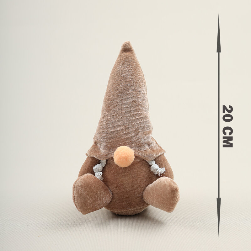 Гномик с усами, 20 см, цвет коричневый