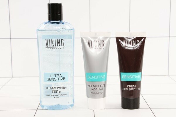 Подарочный набор Viking Ultra sensitive Шампунь-гель Ultra Sensitive 300мл Крем для бритья 75мл Крем после бритья 75мл - фото №12
