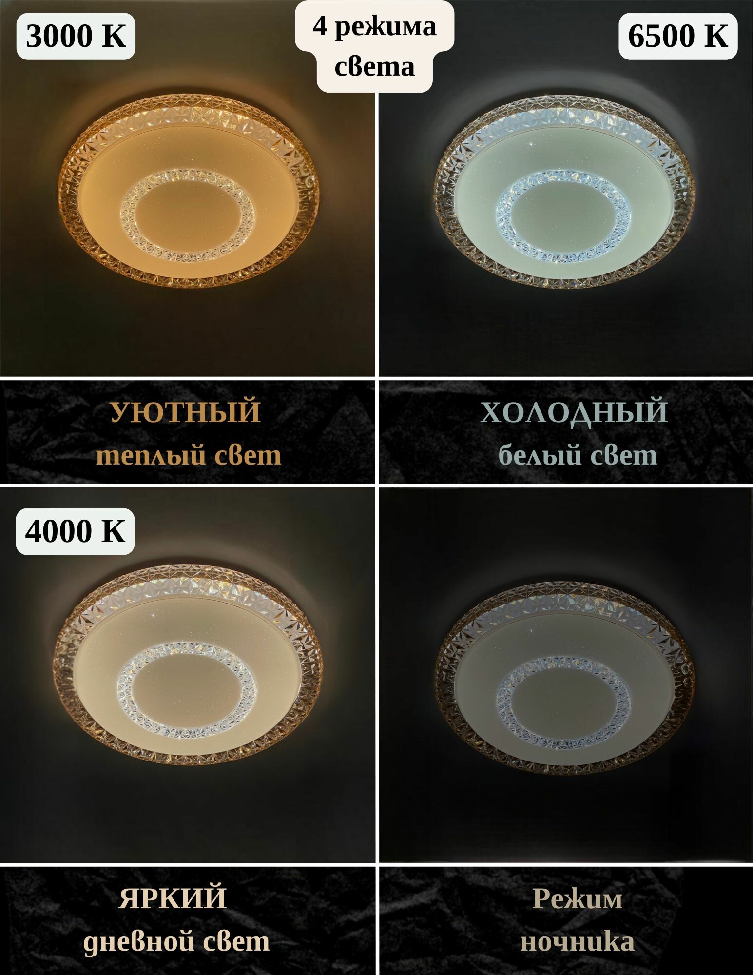 Люстра потолочная светодиодная круглая MyLight коричневая с пультом управления для всех видов потолков 2233/2 LED 48W, потолочный светильник — фото 1