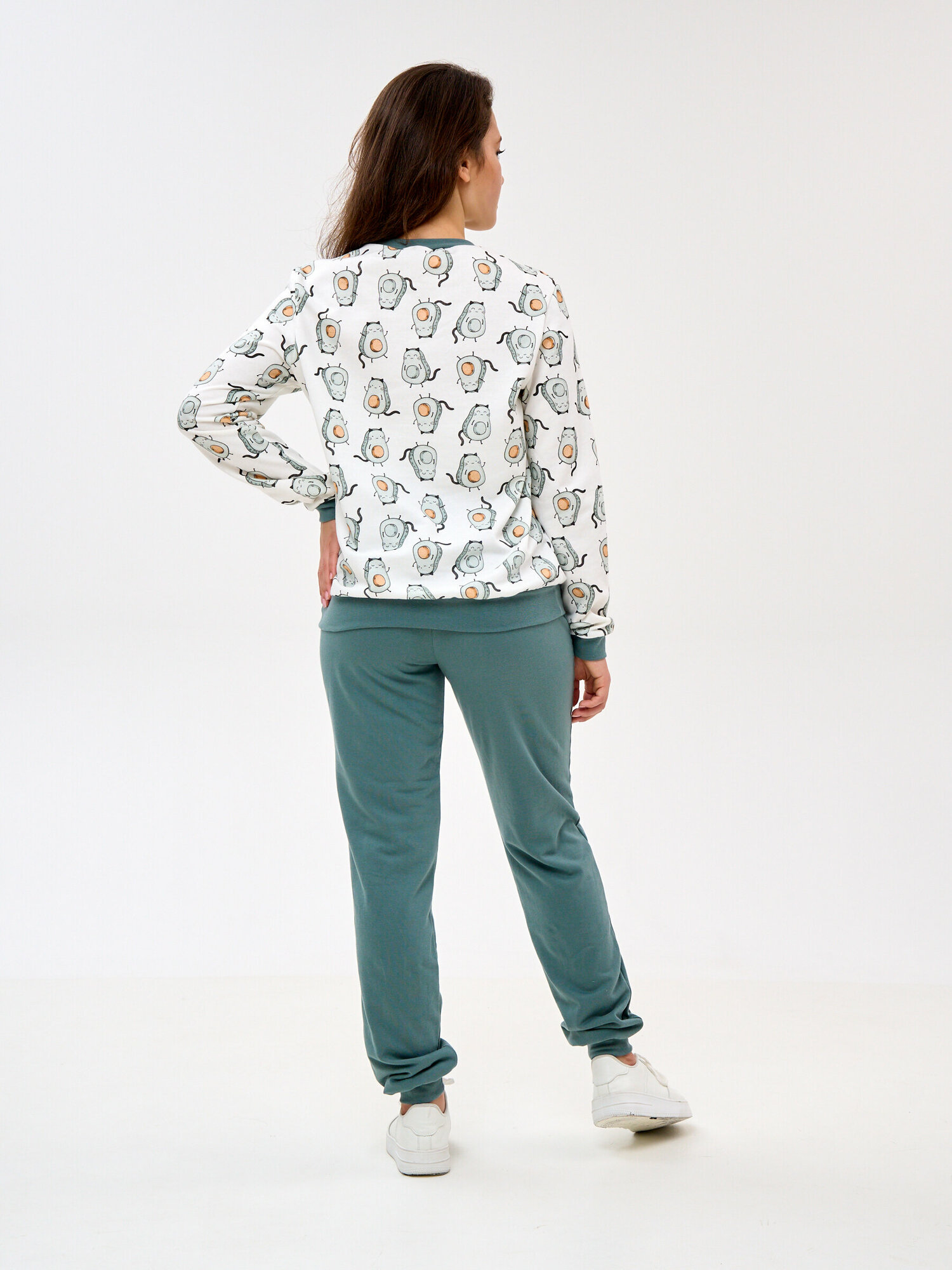Пижама Монотекс, размер 46, белый, зеленый - фотография № 7