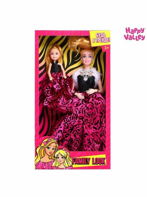 Кукла-модель с дочкой Family Look Будь в тренде розовая