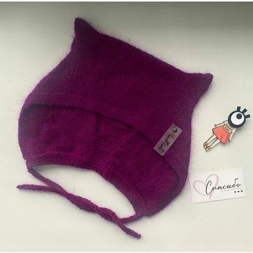 Шапка ушанка  шапочка из пуха норки, размер 56/58, бордовый