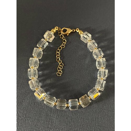 фото Браслет el tro, стекло, 1 шт., размер 24 см, размер l, диаметр 6 см, золотой