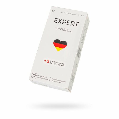 Презервативы EXPERT Invisible Germany 12шт +(3 бесплатно), ультратонкие