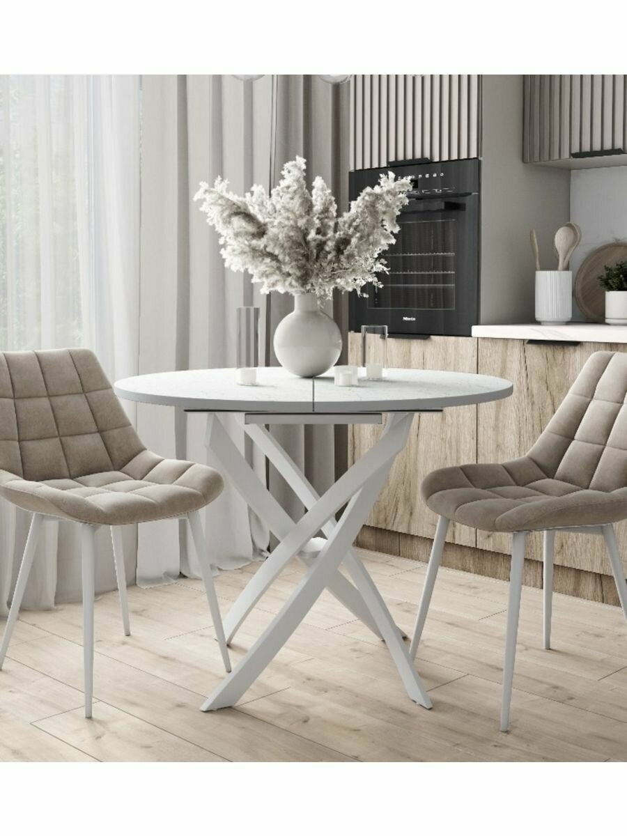 фото Стол кухонный раздвижной круглый лофт, стол обеденный