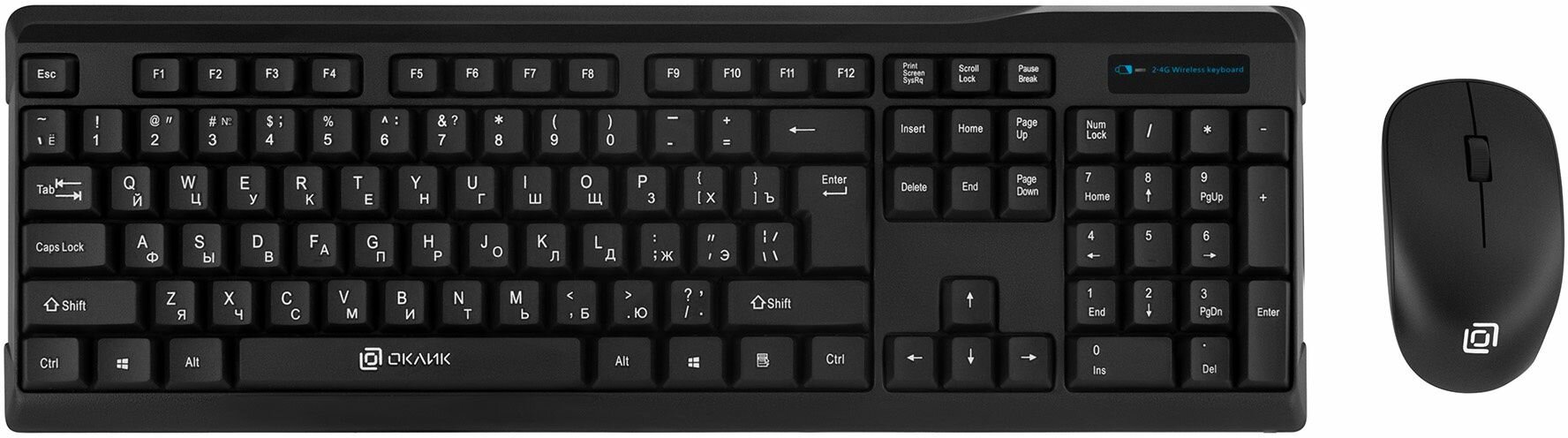 Клавиатура + мышь Оклик 230M клав: черный мышь: черный USB беспроводная (412900)