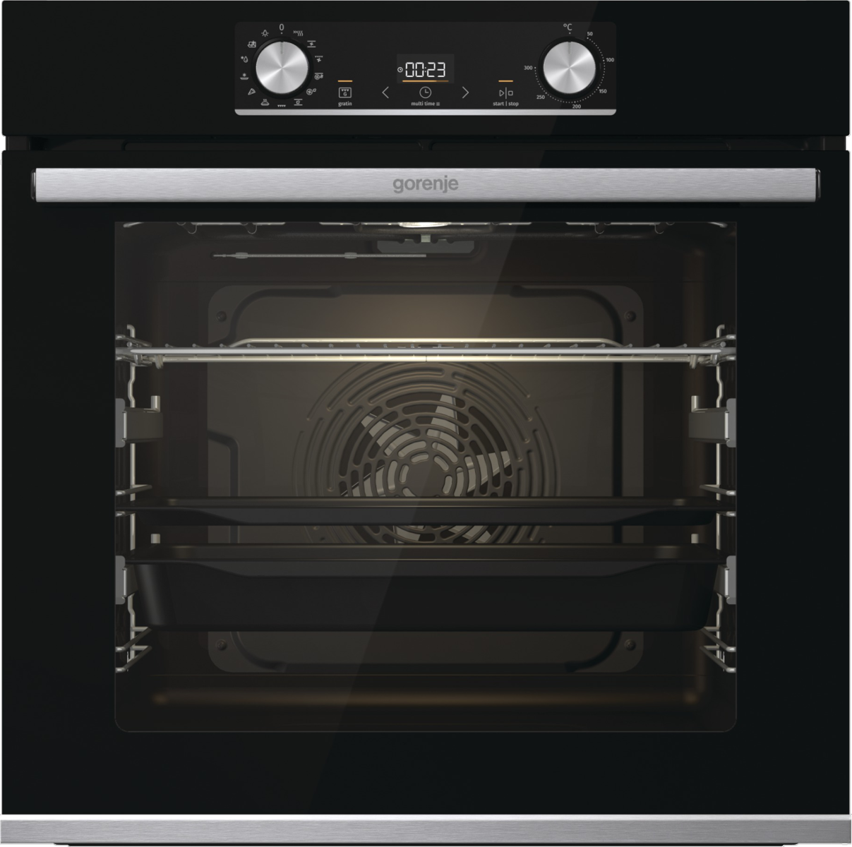 Духовой шкаф Gorenje BOSX6737E09BG, электрический, 77л, встраиваемый, чёрный/нержавеющая сталь