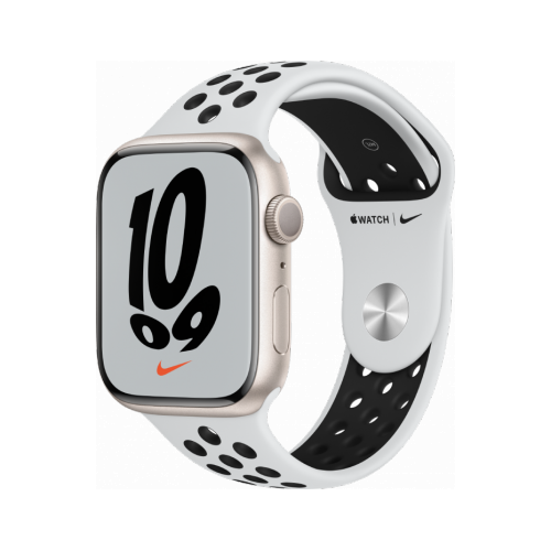 Умные часы Apple Watch Series 7 GPS 41mm Aluminium with Nike Sport Band MKN33 сияющая звезда 3599000₽