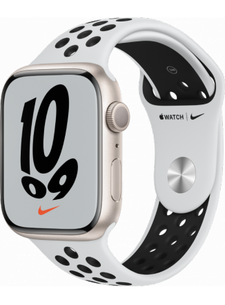 Умные часы Apple Watch Series 7 GPS 41mm Aluminium with Nike Sport Band (MKN33), сияющая звезда