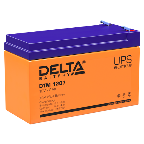 Аккумуляторная батарея DELTA Battery DTM 1207 12В 7 А·ч аккумуляторная батарея delta battery dtm 1205 12в 5 а·ч