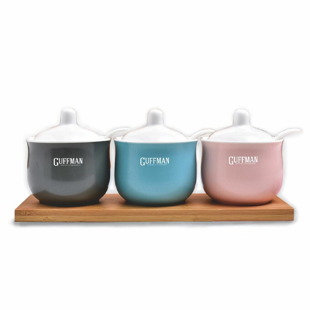 Набор разноцветных баночек для хранения Guffman Ceramics, 3шт - фото №7