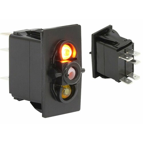 Клавишный выключатель, 2 светодиода, двухпозиционный, без клавиши (10264193)