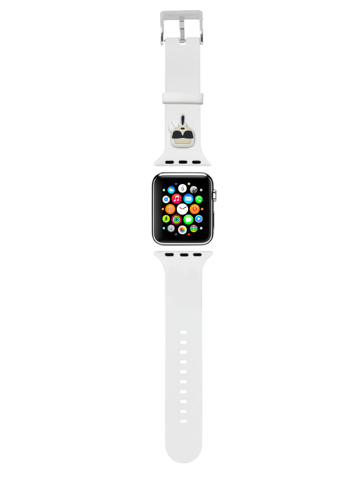 Lagerfeld для Apple Watch 45/44/42 mm ремешок Silicone Karl head White