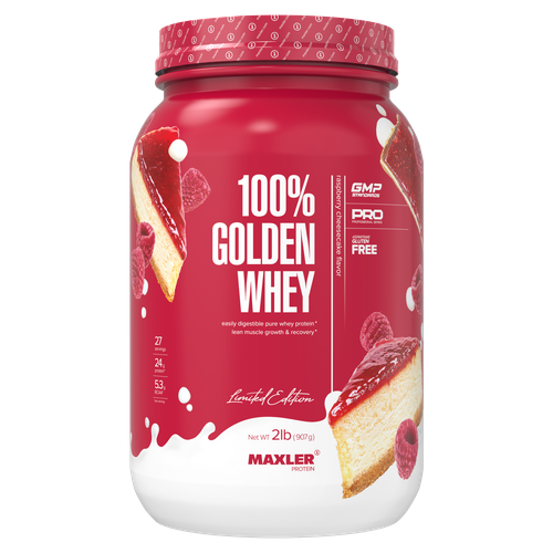 комплексный протеин maxler usa 100% golden whey 910 г насыщенный шоколад Комплексный протеин MAXLER (USA) 100% Golden Whey 910 г, Малиновый чизкейк