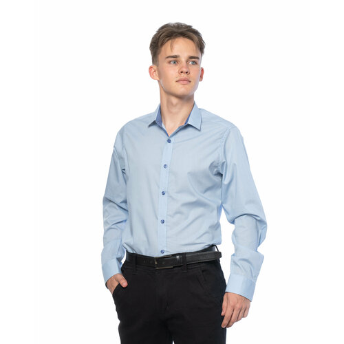 фото Рубашка imperator, размер 44/172-180/39 ворот, голубой