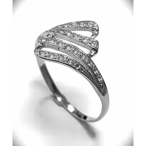 фото Кольцо эстерелла, серебро, 925 проба, родирование, фианит, размер 21