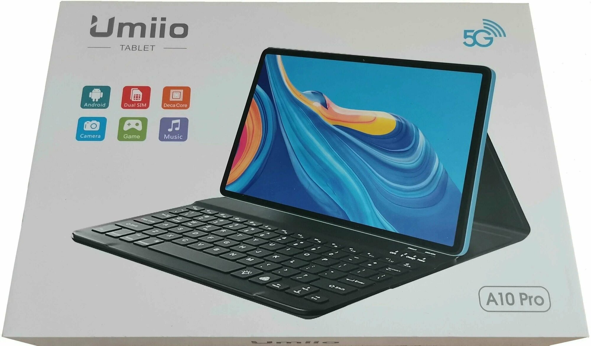 Планшет Umiio A10 Pro с клавиатурой чехлом и стилусом серый