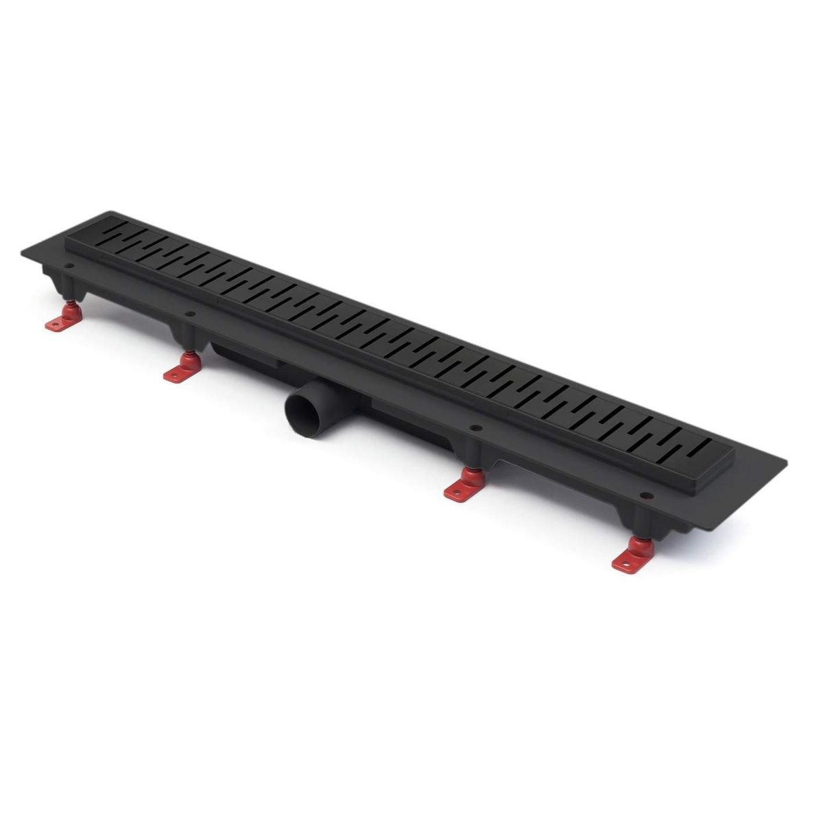 Azario Водоотводящий желоб Azario AZ-CH 850/50 MC пластиковый D50 (боковой слив) с решеткой Medium 85 см, черный матовый