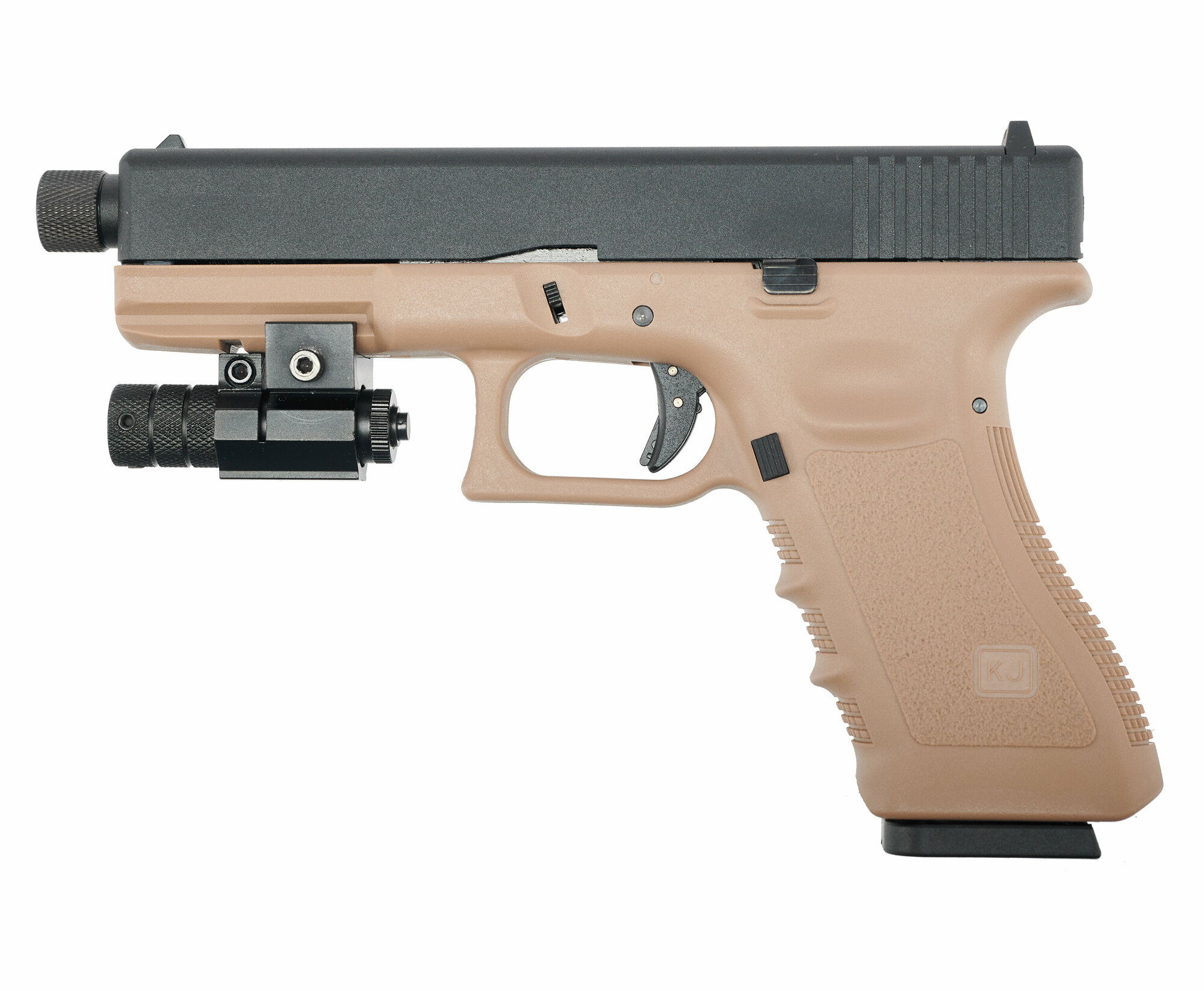 Страйкбольный пистолет KJW Glock G17 (6 мм, GBB, Gas, Tan, удлиненный)