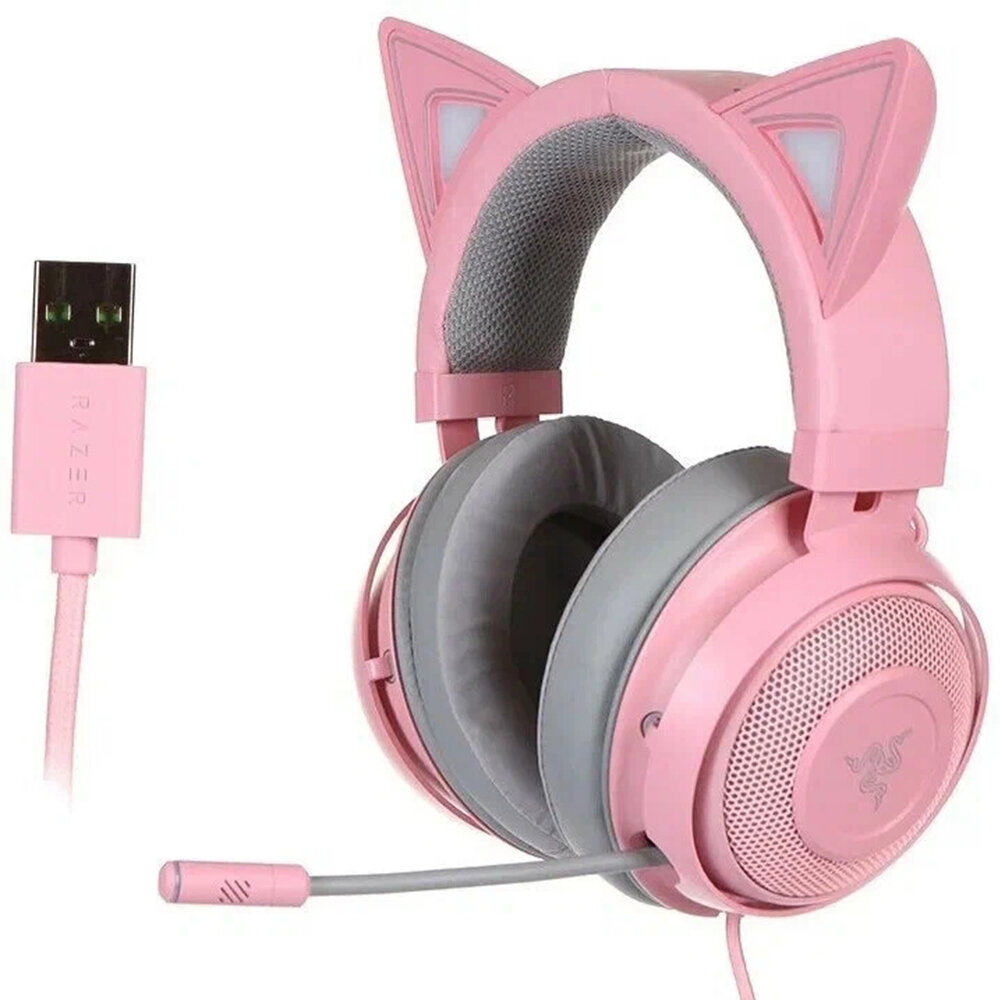 Гарнитура игровая RAZER Kraken Kitty Ed. - Quartz, черный [rz04-02980200-r3m1] - фото №18