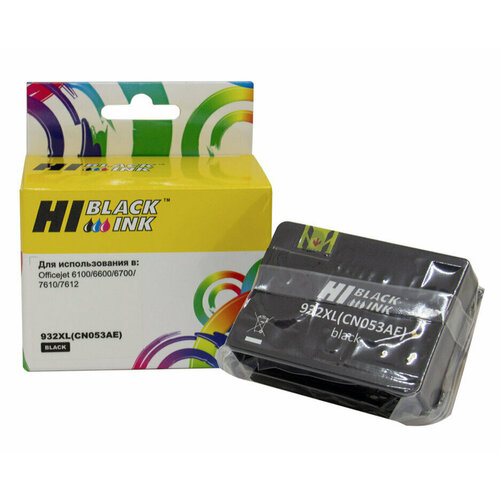 Картридж Hi-Black HB-CN053AE для струйных принтеров HP Officejet 6100/6600/6700, №932XL, совместимый, цвет черный картридж hi black hb cn053ae 1000 стр черный
