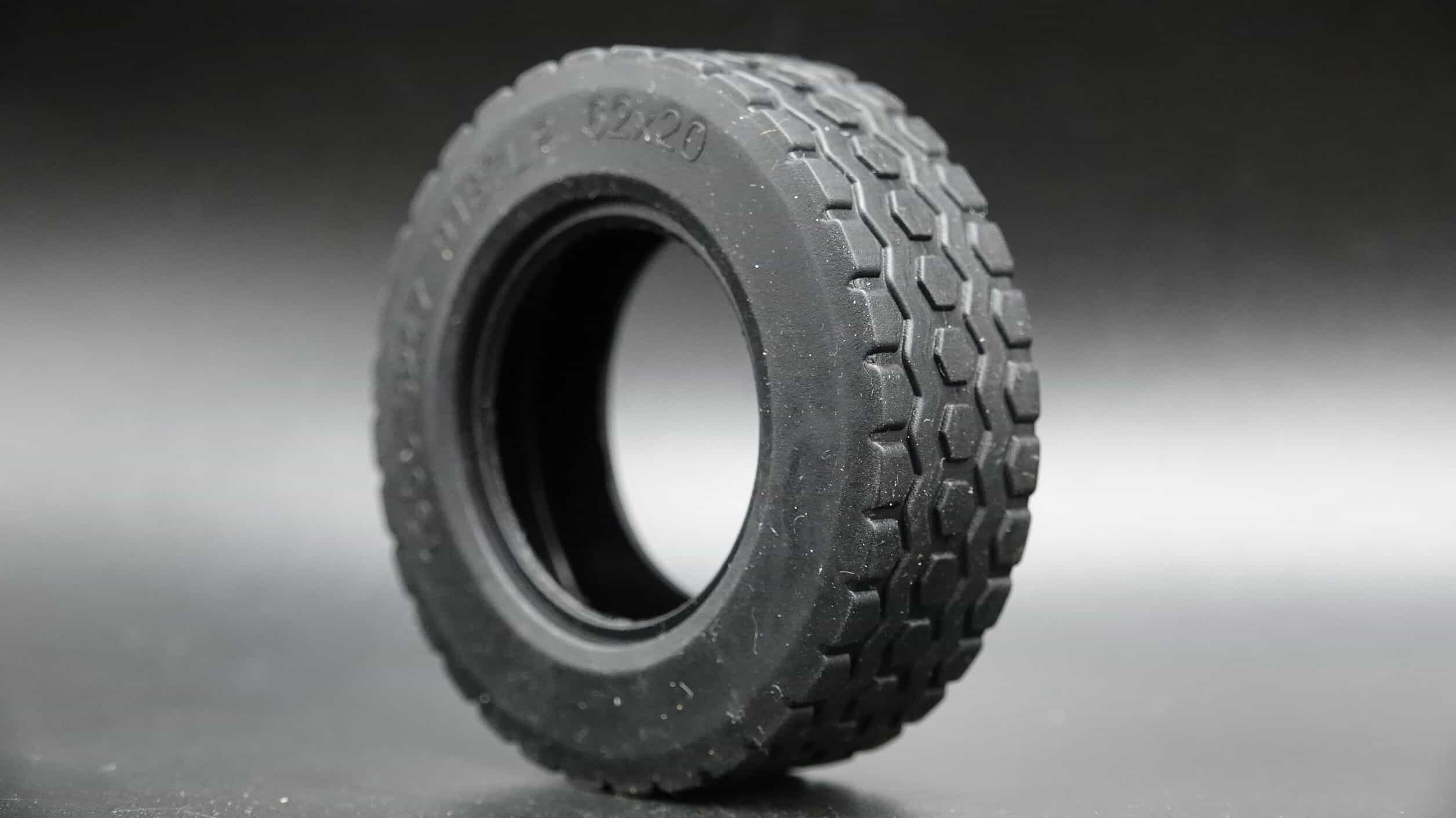 Детали техник Диск с покрышкой, колесо Technic 32019 Tire 62.4mm D. x 20mm + 86652 Wheel 43.2mm D. x 18mm Серый 4 штуки