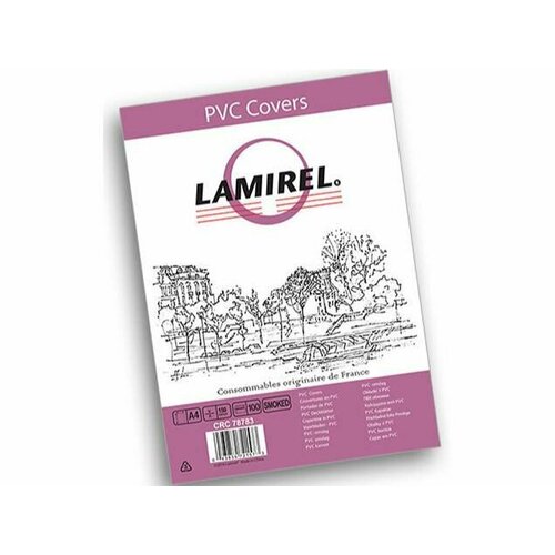 Обложки Lamirel Transparent A4, PVC, дымчатые, 150мкм, 100 шт.