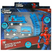 Мультяшная железная дорога ТМ «Технодрайв» станет отличным подарком для ребёнка:;
- длина пути 126 см;
- 12 предметов;
-  ...