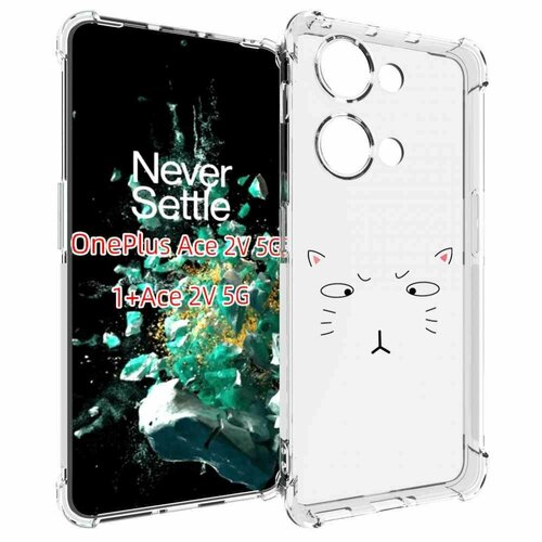 Чехол MyPads кот-части-лица для OnePlus Ace 2V задняя-панель-накладка-бампер