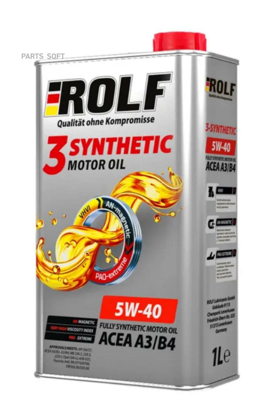 ROLF 322552 Моторное масо ROLF 3-SYNTHETIC 5W40 A3/B4 1