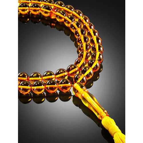 фото Браслет-нить, янтарь, 10 шт., размер 36 см, размер one size, диаметр 8 см, желтый amberhandmade