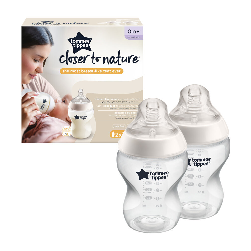 Бутылочка для кормления Tommee Tippee, "Closer to nature" 260 мл, 2 шт 0+