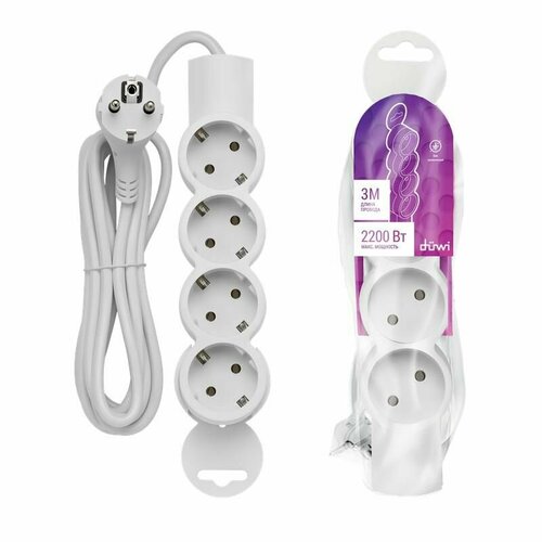 Удлинитель 4х3м с заземл 10А IP20 ПВС 3х075 REV 32012 0 480₽