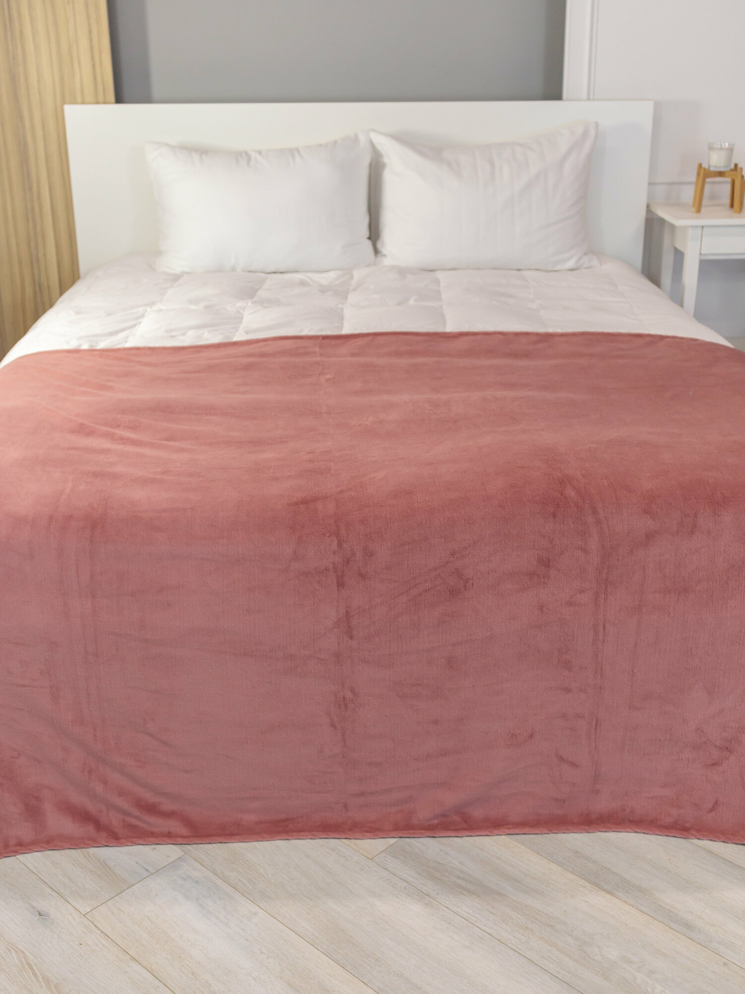 фото Покрывало 150х250 фланель Траттвива, розовый