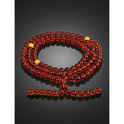 фото Браслет-нить, янтарь, 10 шт., размер 80 см, размер one size, диаметр 7 см, коричневый amberhandmade